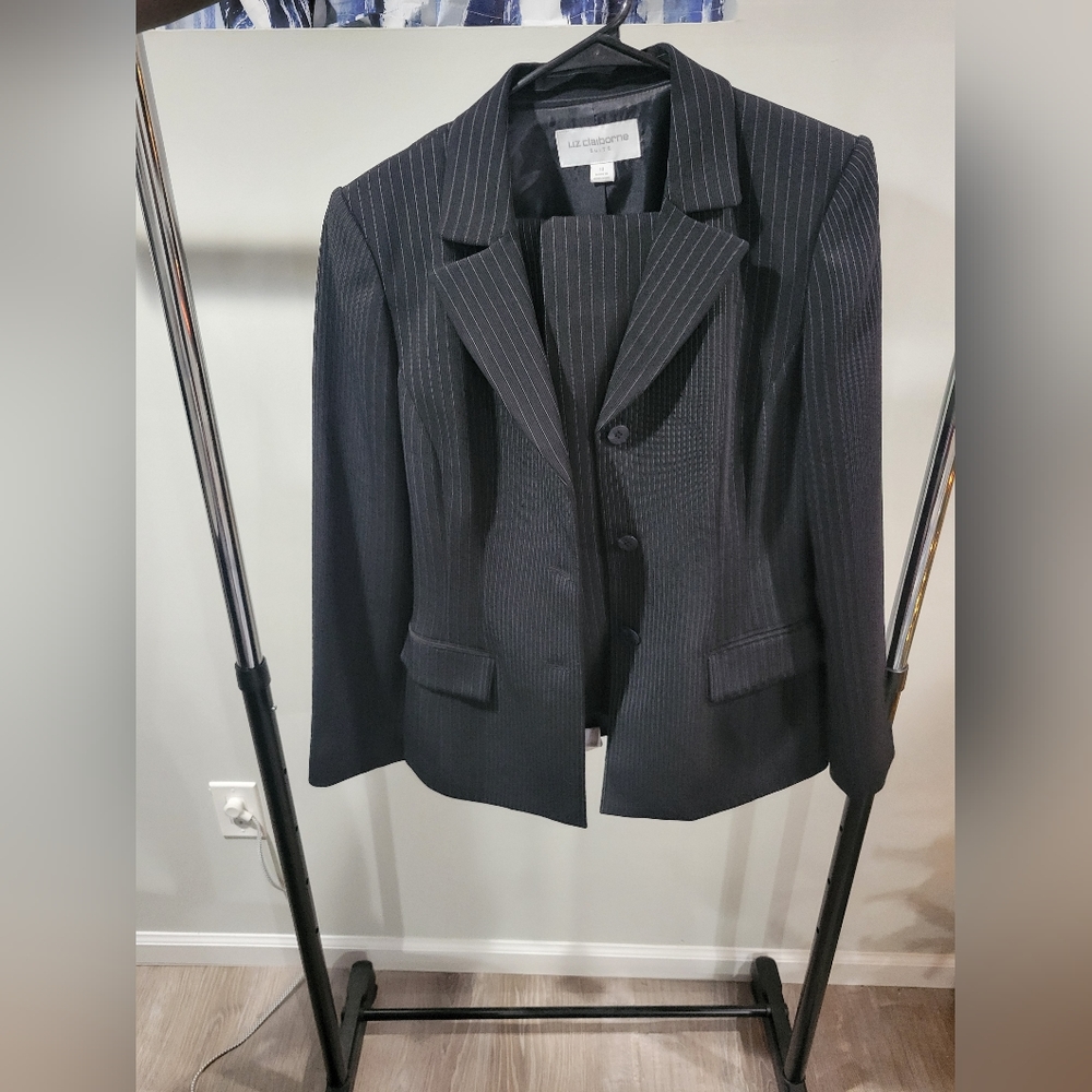 Liz Claiborne, pinstripe suit